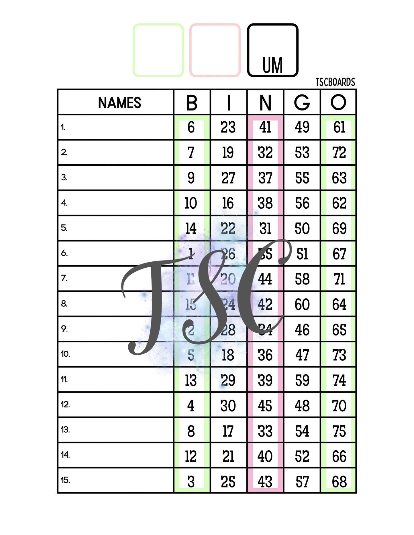 2 Colour Board 1-75 Ball