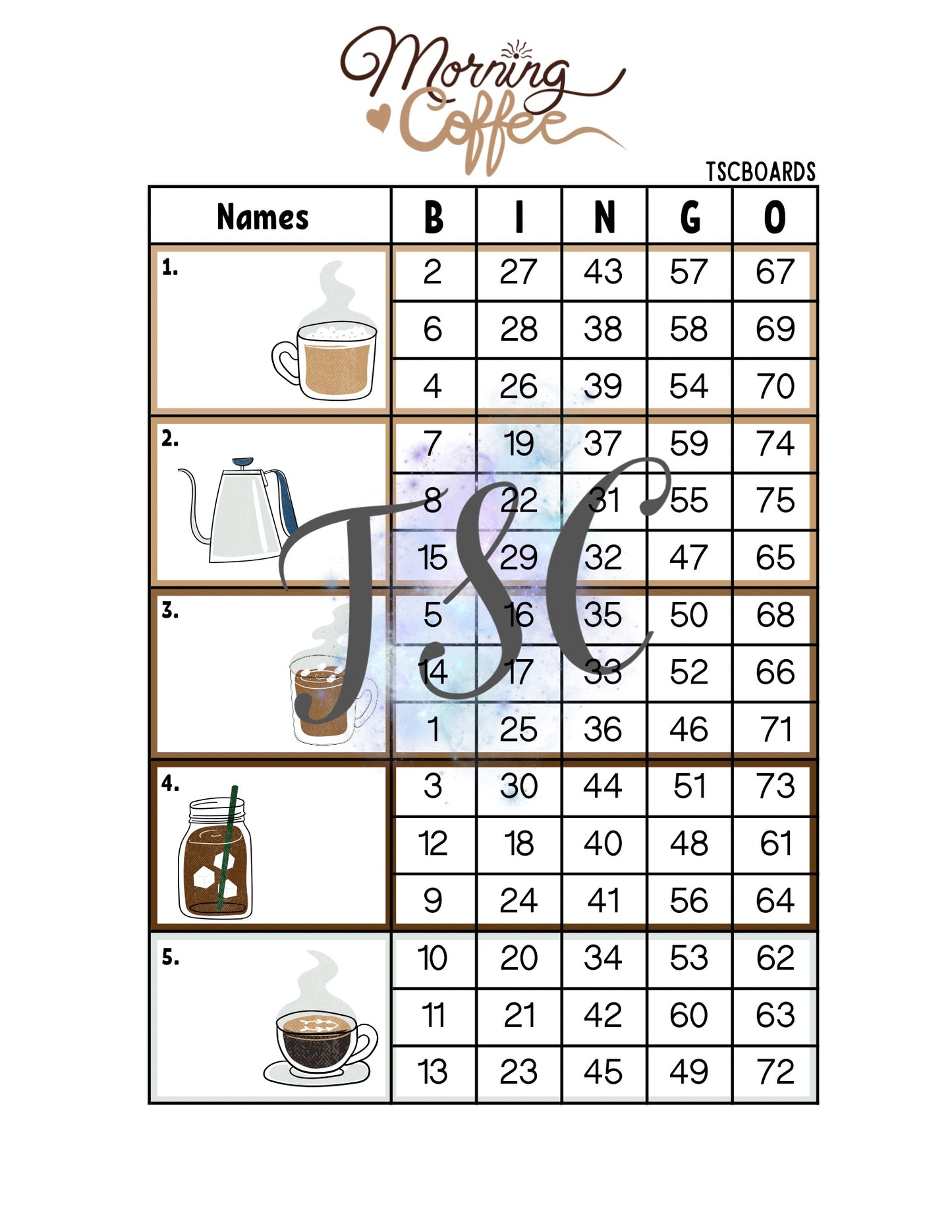 Morning Coffee Block 1-75 Mixed