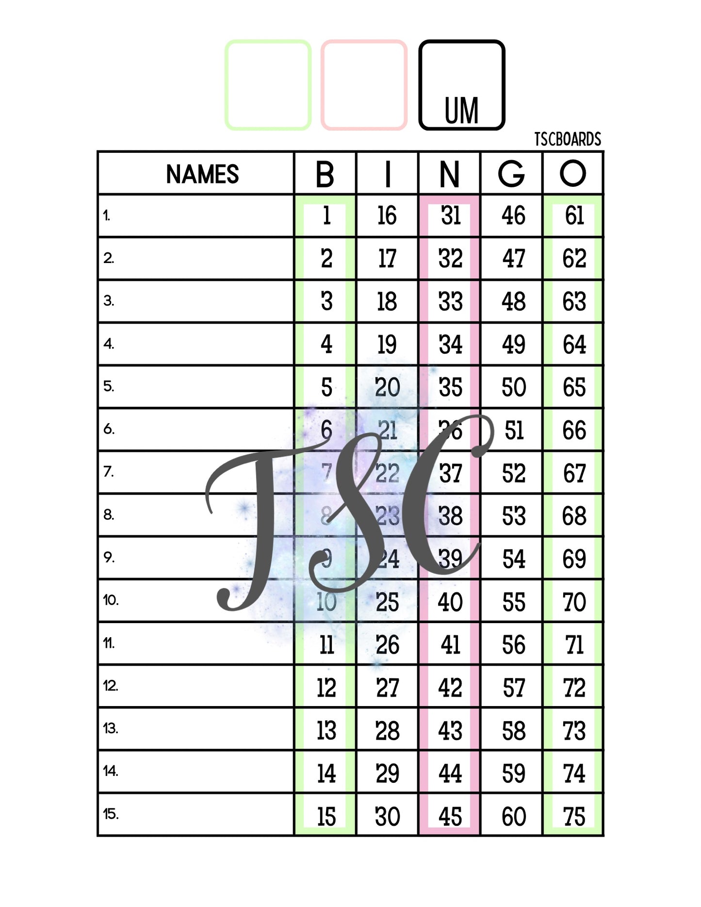 2 Colour Board 1-75 Ball