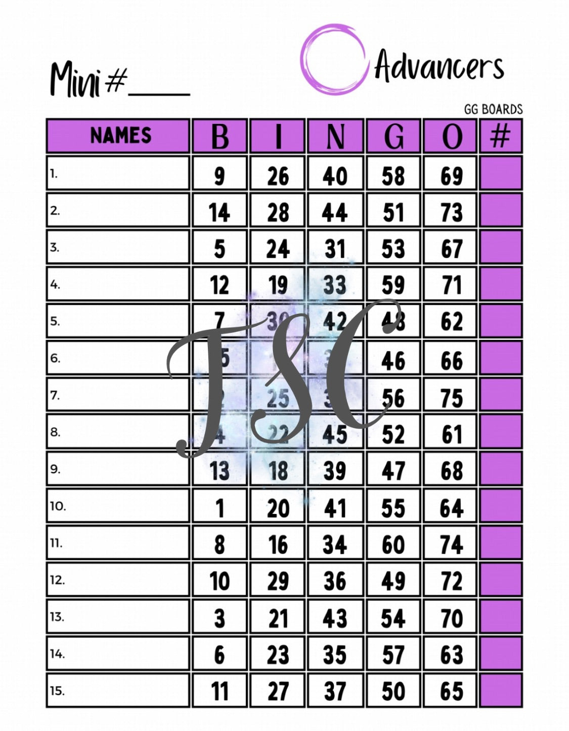 Mini Purple 1-75 Mixed