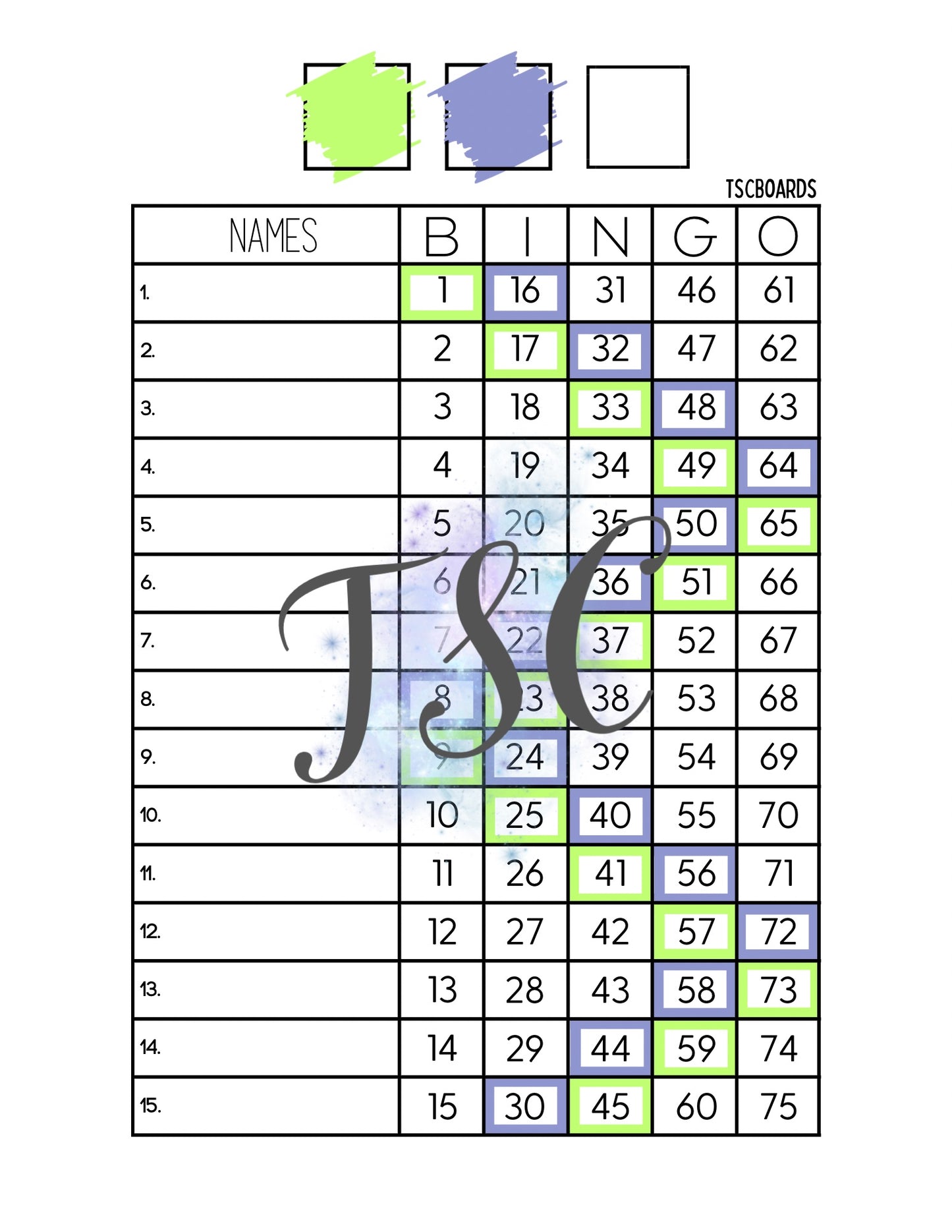 2 Colour Board 1-75 Ball