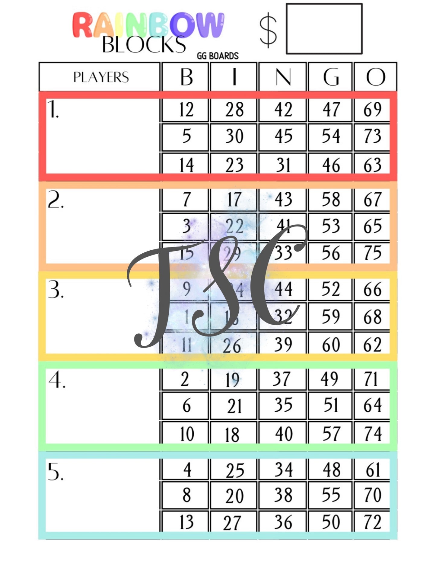 Rainbow Block 1-75 Mixed