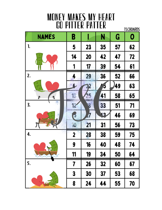 Money Makes My Heart Go Pitter Patter Block 1-75 Mixed