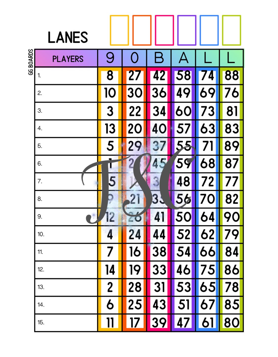 Lanes 1-90 Mixed