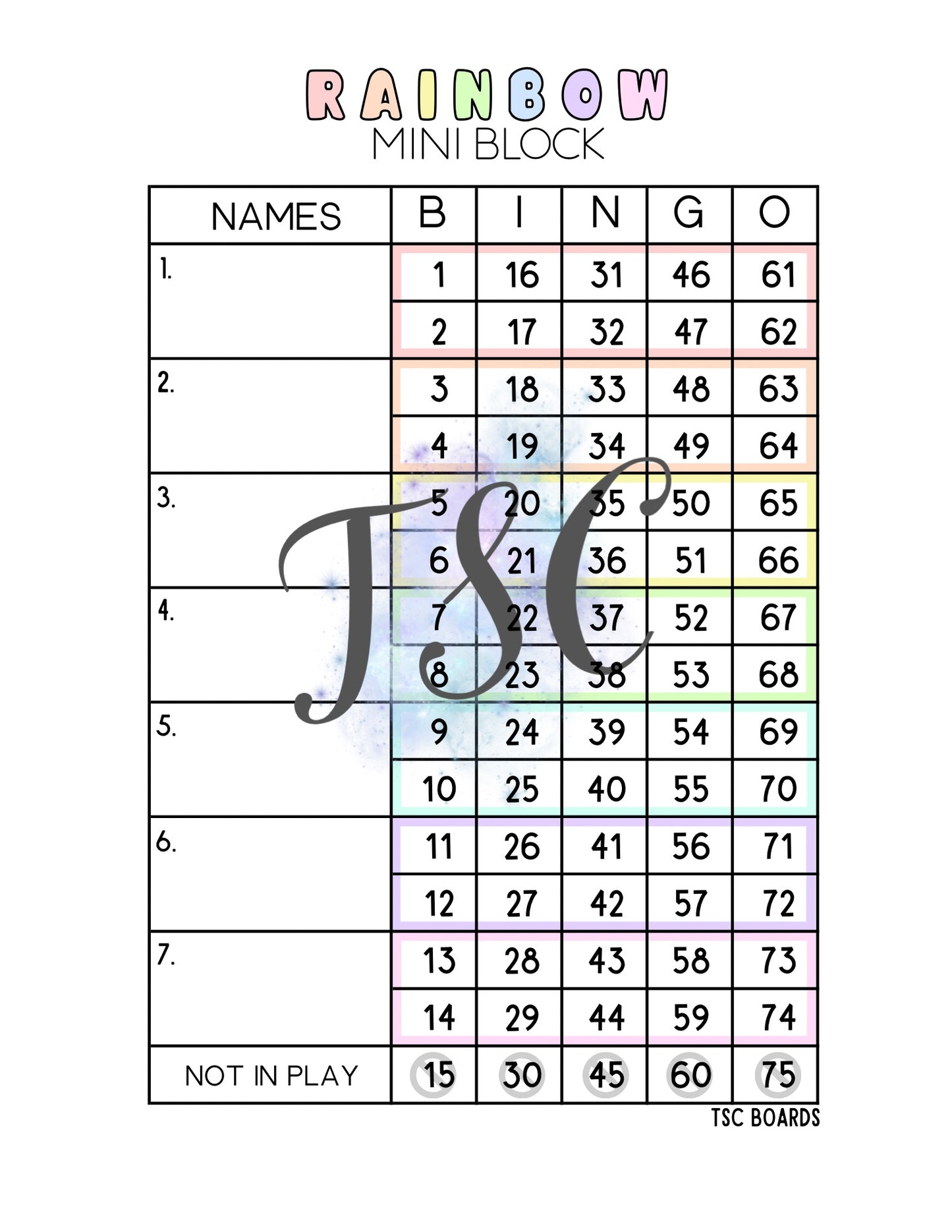 Pastel Rainbow Mini Block 1-75 Ball
