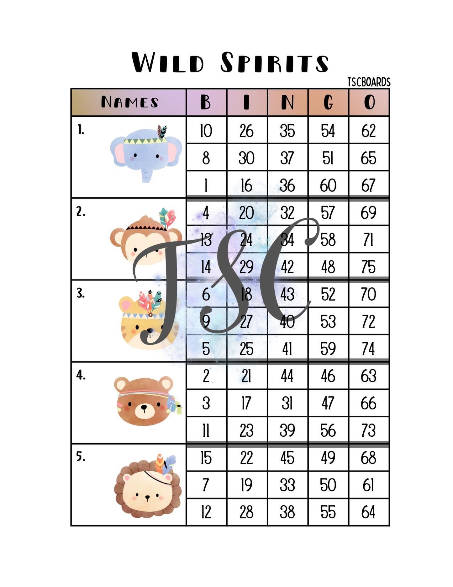 Wild Spirits Block 1-75 Mixed
