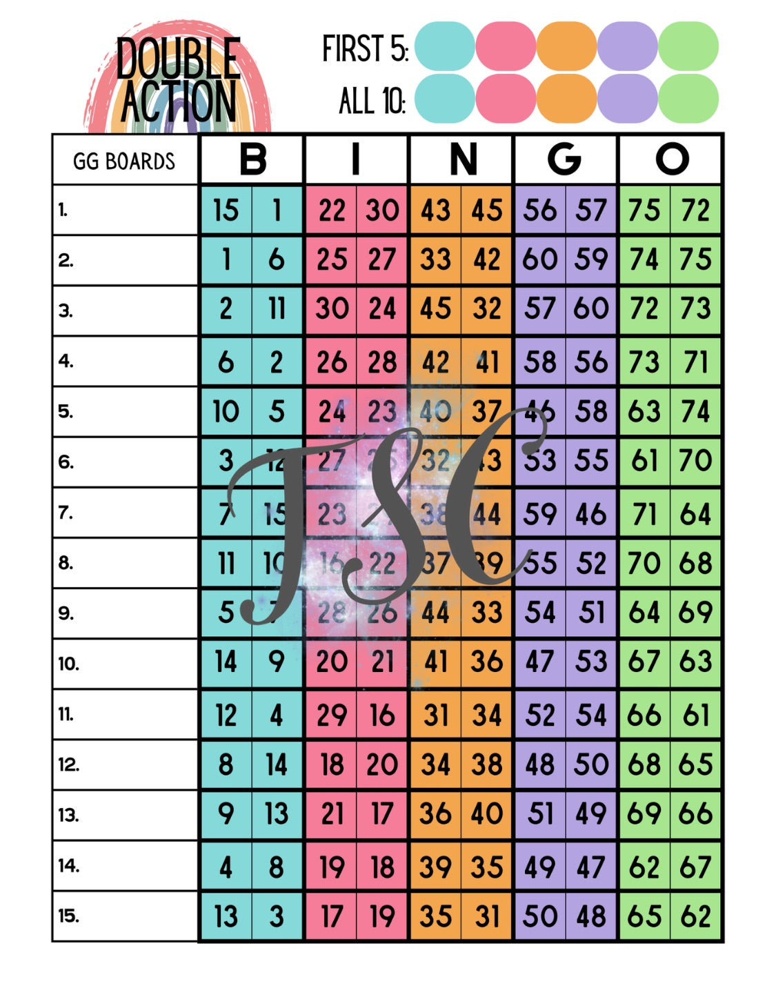 Double Action Rainbow 1-75 Mixed