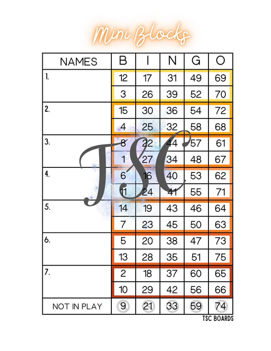 Mini Blocks Orange 1-75 Mixed
