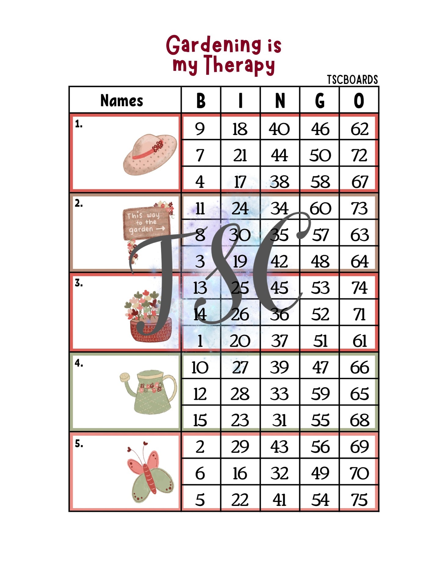 Gardening Is My Therapy Block 1-75 Mixed