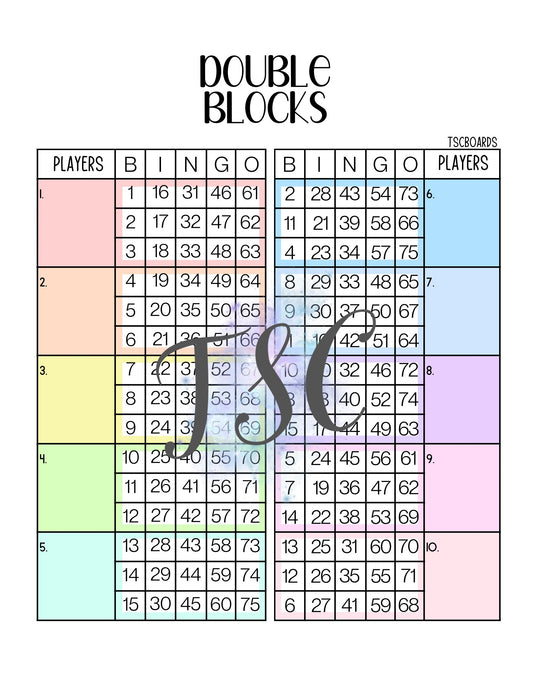 Pastel Double Blocks 1-75 Ball