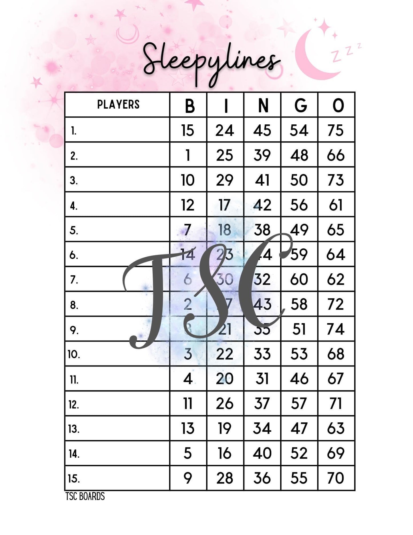 Sleepylines Pink 1-75 Mixed