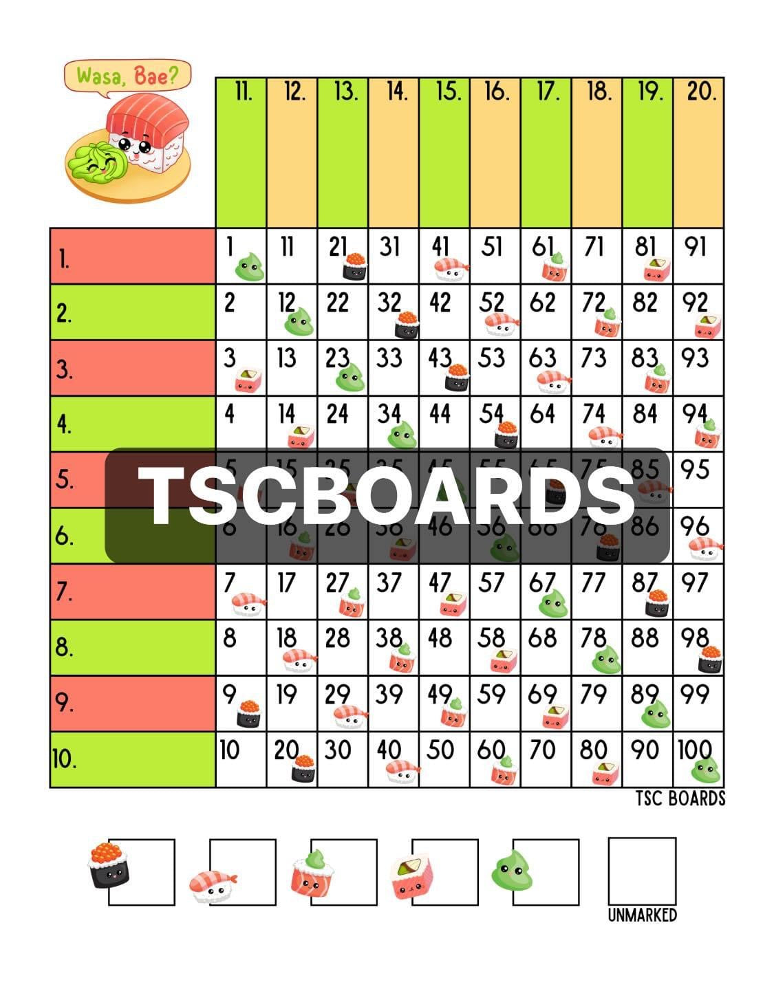 Wasa, Bae? Grid 1-100 Straight