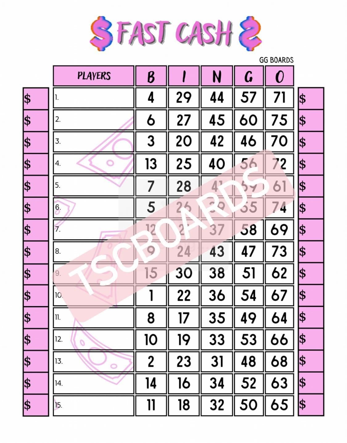 Fast Cash 1-75 Mixed