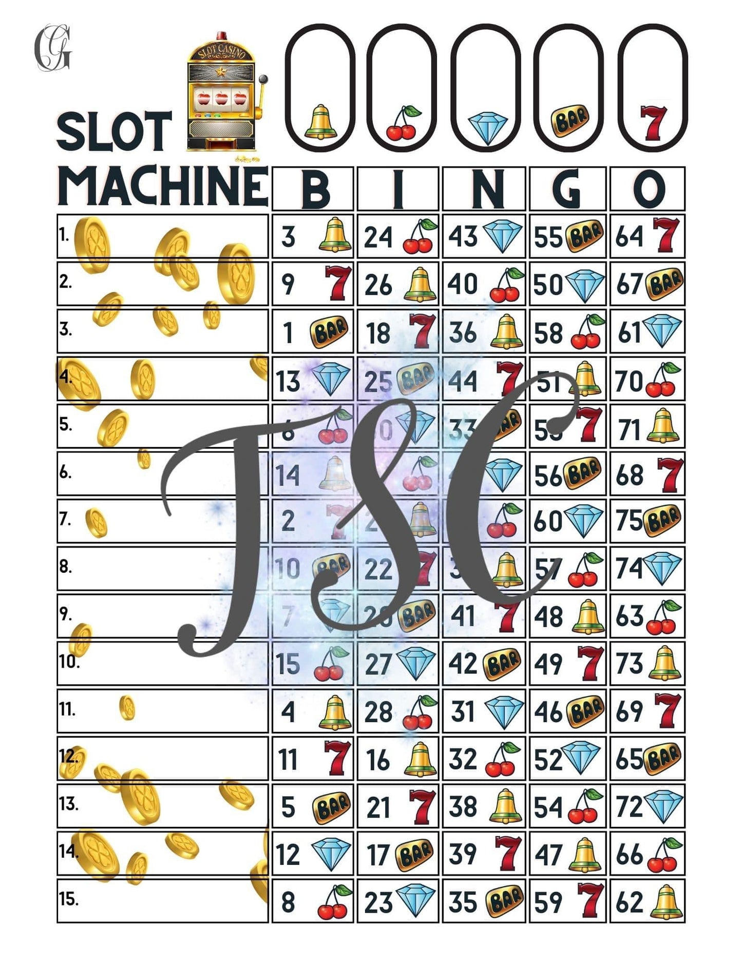 Slot Machine 1-75 Mixed