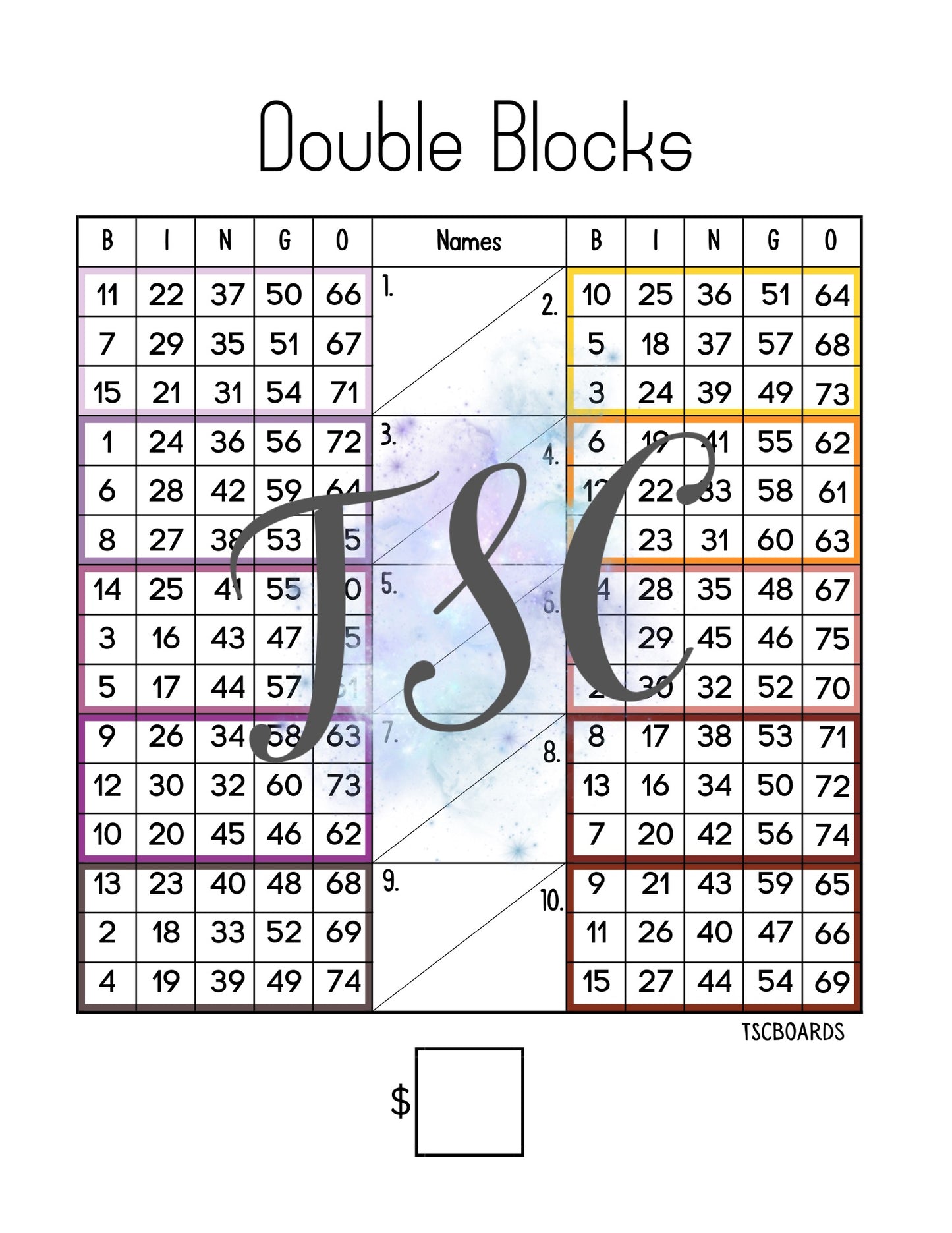 Double Blocks 1-75 Mixed