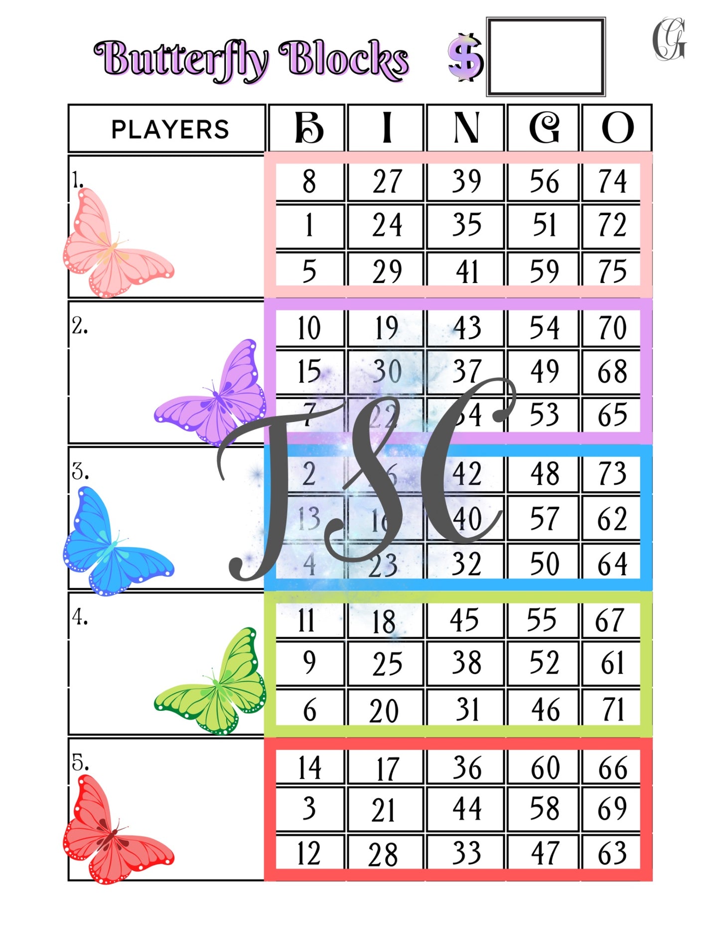 Butterfly Block 1-75 Mixed