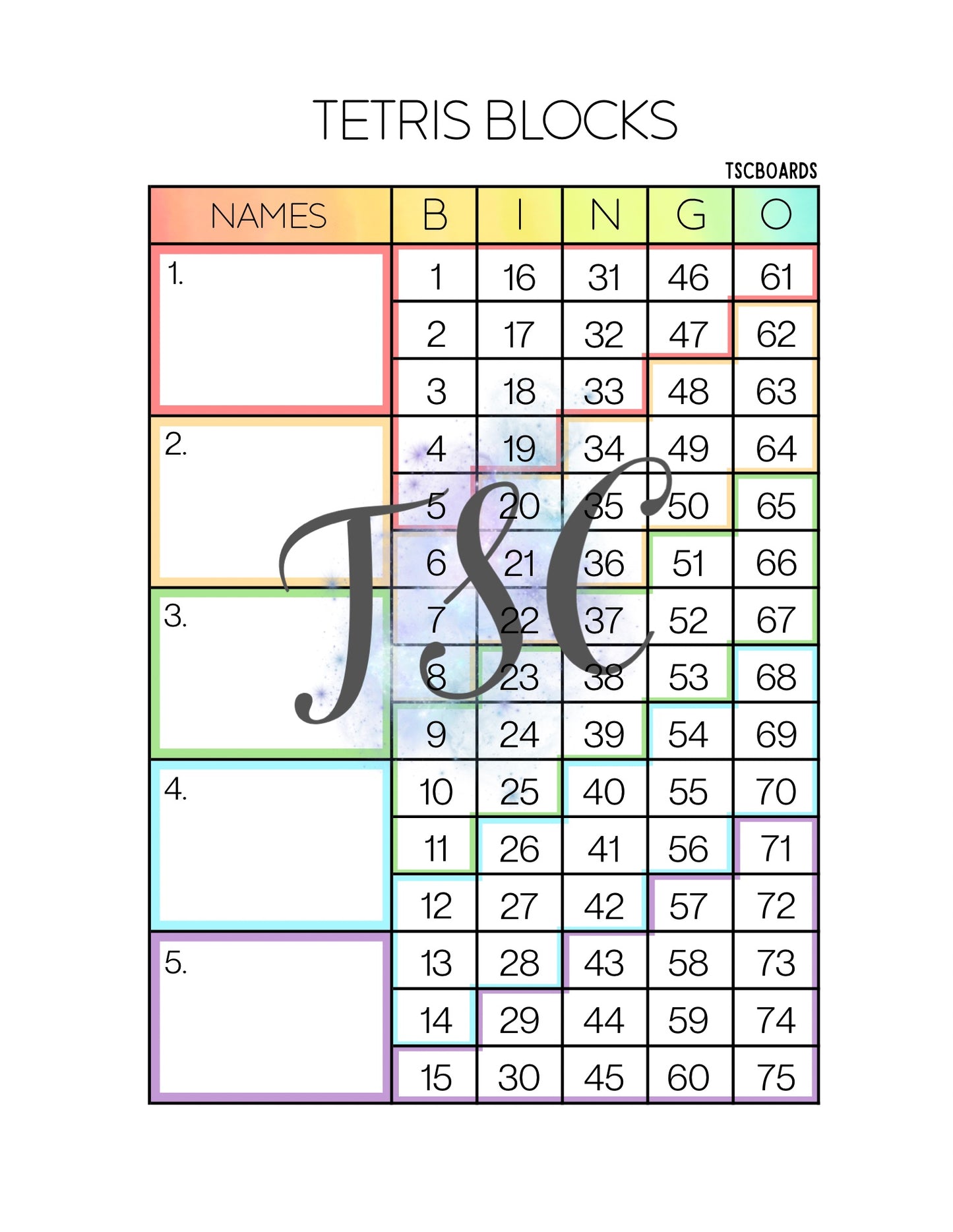 Tetris Blocks Board 1-75 Ball