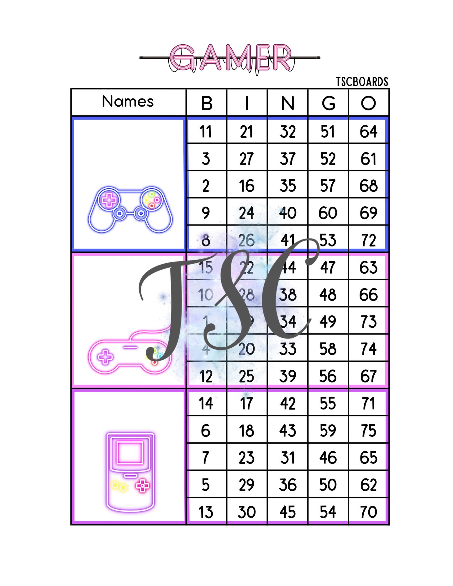 Gamer Neon Mega Block 1-75 Mixed