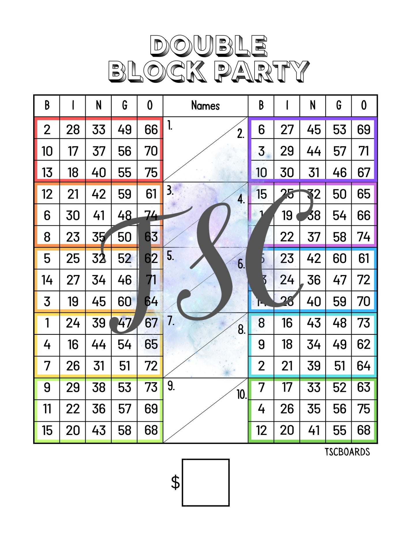 Double Blocks 1-75 Mixed