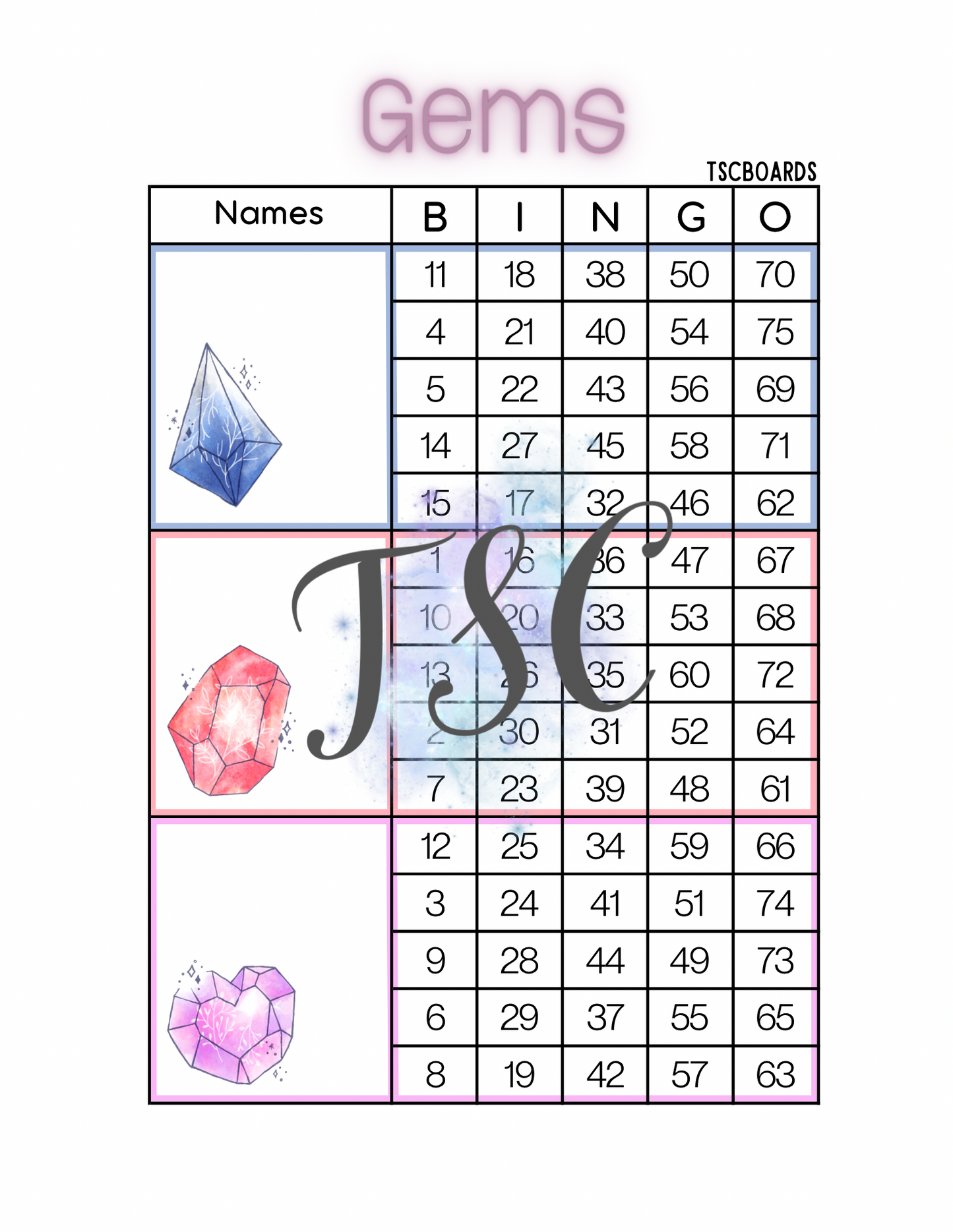 Gems Mega Block 1-75 Mixed