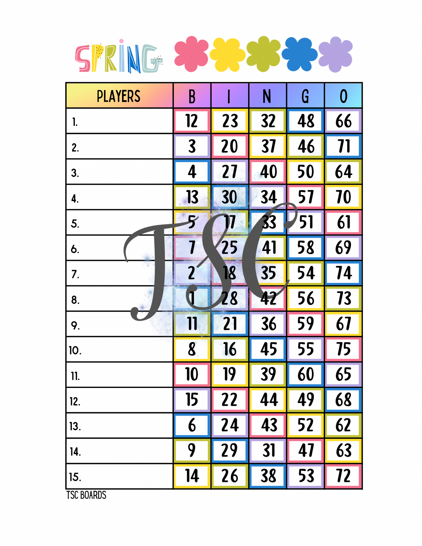 Spring Rainbow 1-75 Mixed
