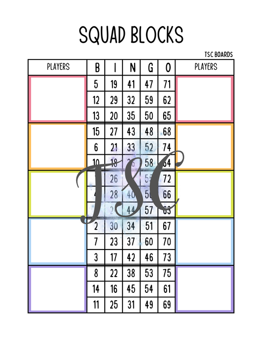 Squad Blocks Board 1-75
