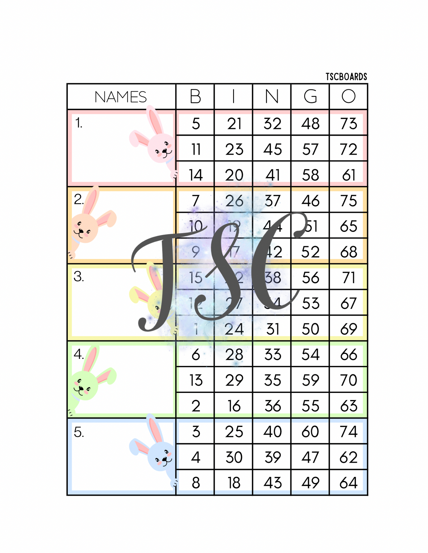 Easter Block Bundle - 30 Boards 1-75 Mixed