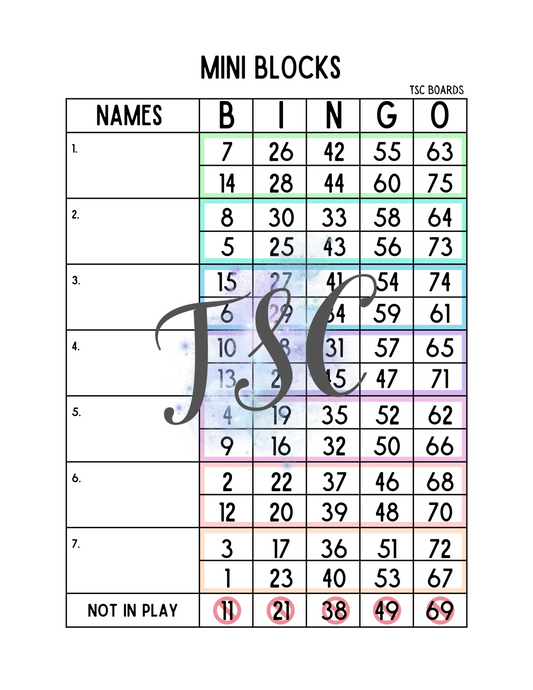 Mini Blocks 1-75 Mixed