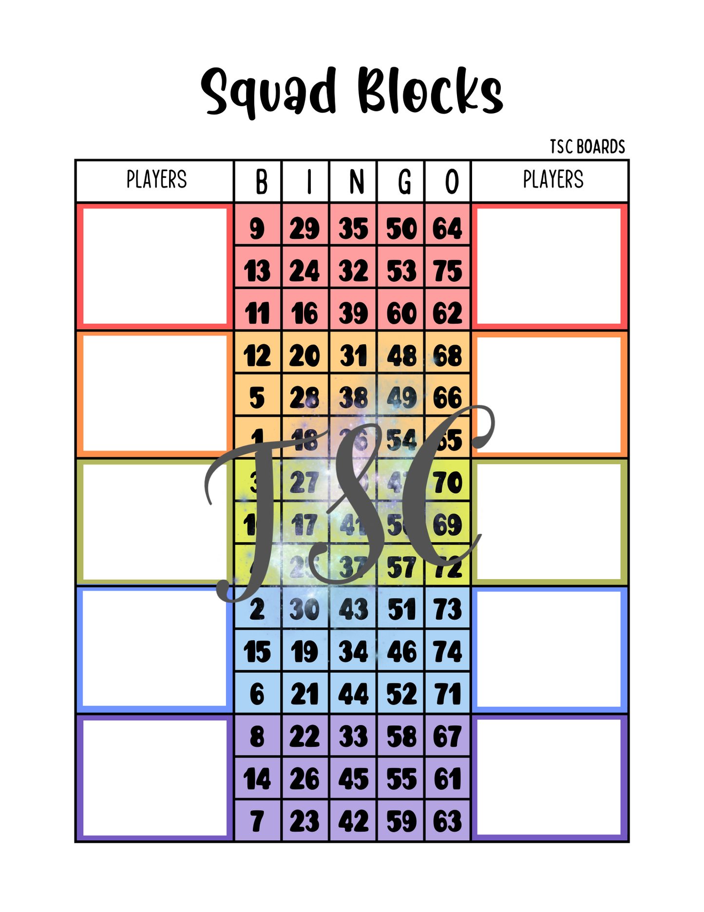 Squad Blocks Board 1-75