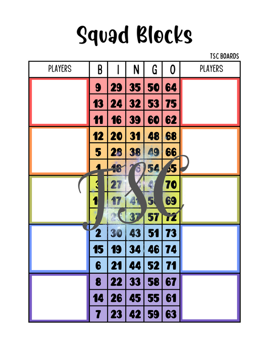 Squad Blocks Board 1-75