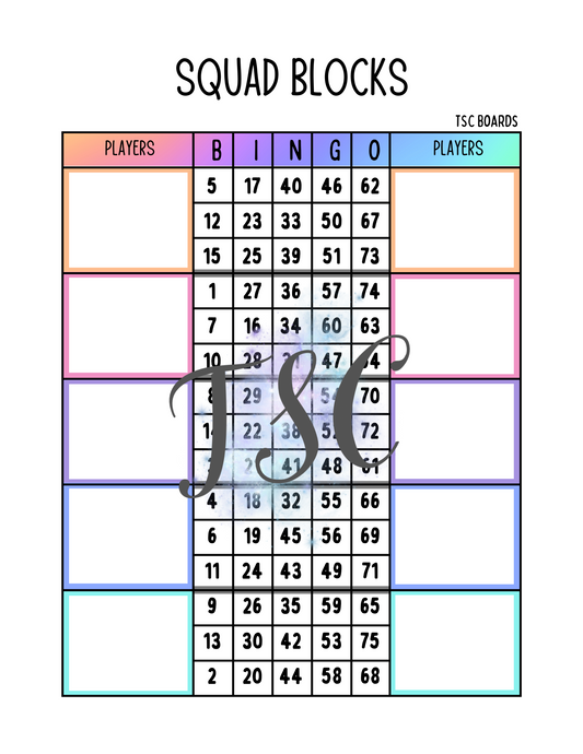 Squad Blocks Board 1-75