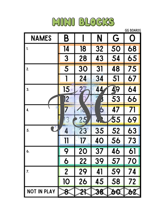 Mini Blocks 1-75 Mixed