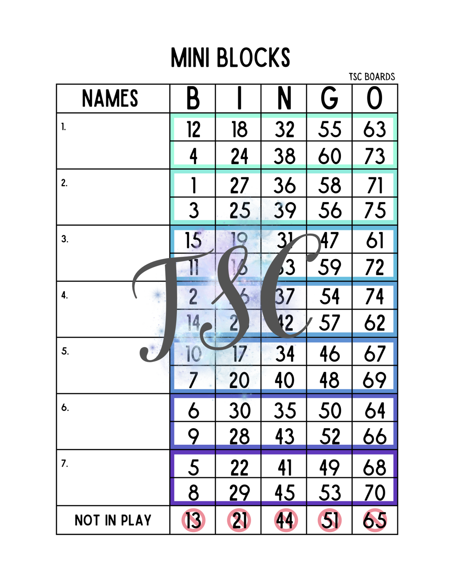Mini Block 1-75 Mixed