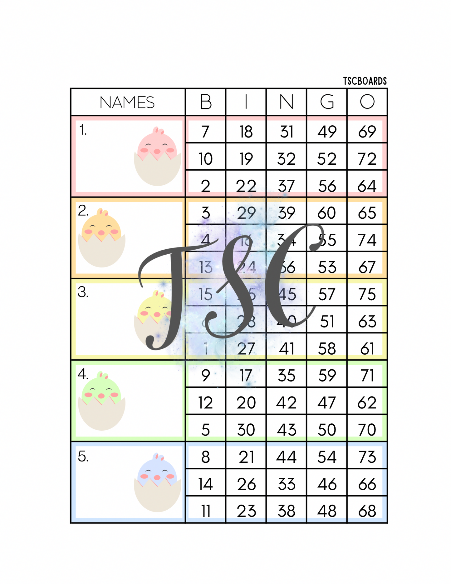 Easter Block Bundle - 30 Boards 1-75 Mixed