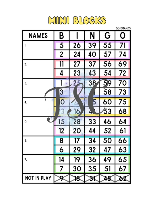 Mini Blocks 1-75 Mixed