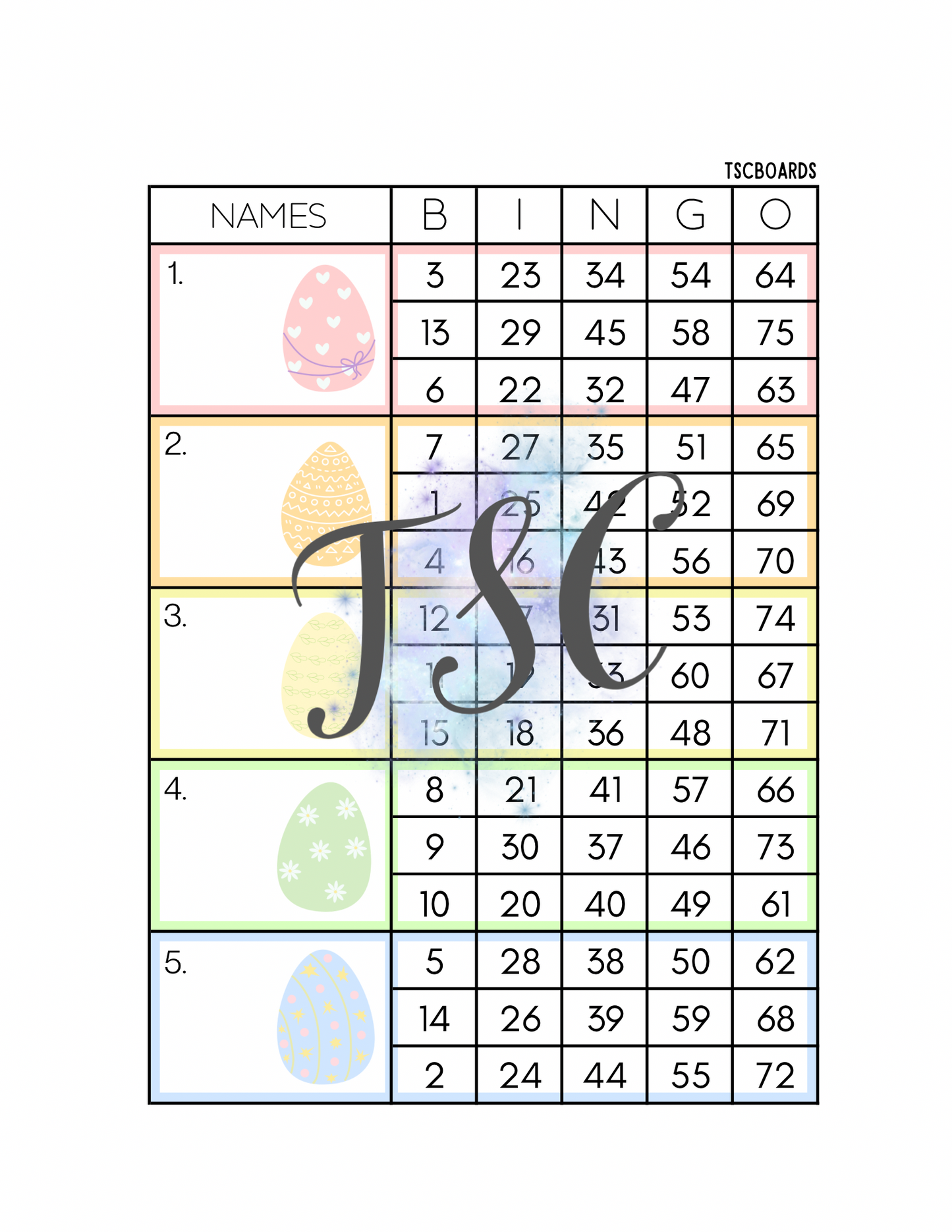 Easter Block Bundle - 30 Boards 1-75 Mixed