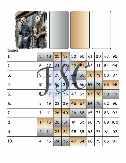 Michael & Jason Bingo Board 1-100 Ball