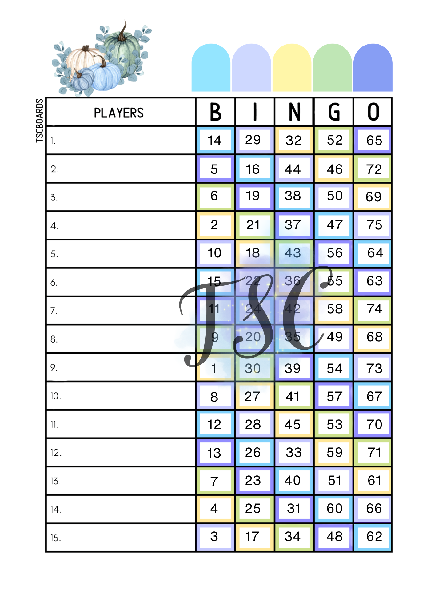 Blue Pumpkin Board 1-75 Ball