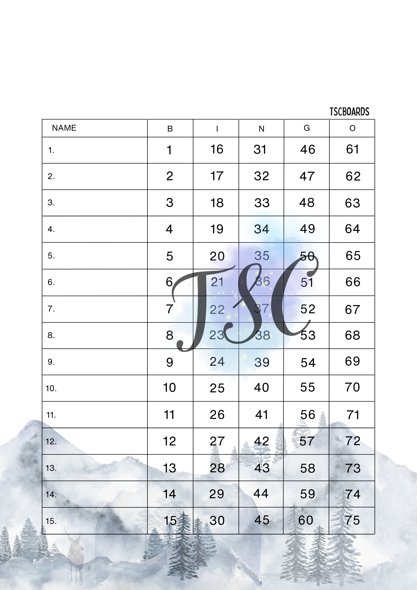 Grey Winter Forest 1-75 Ball