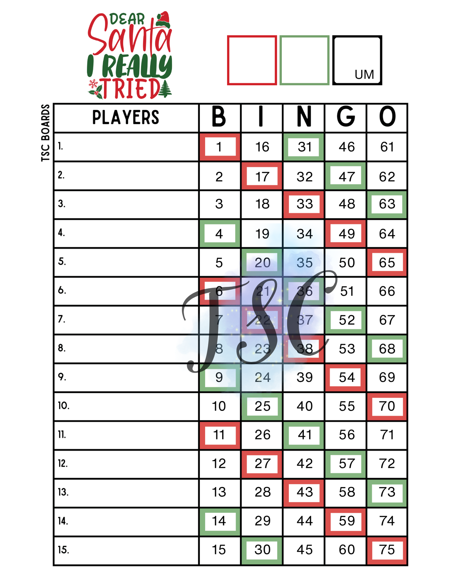 2 Colour Santa I really tried 1-75 Ball