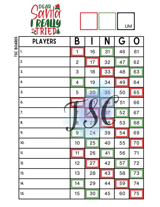 2 Colour Santa I really tried 1-75 Ball