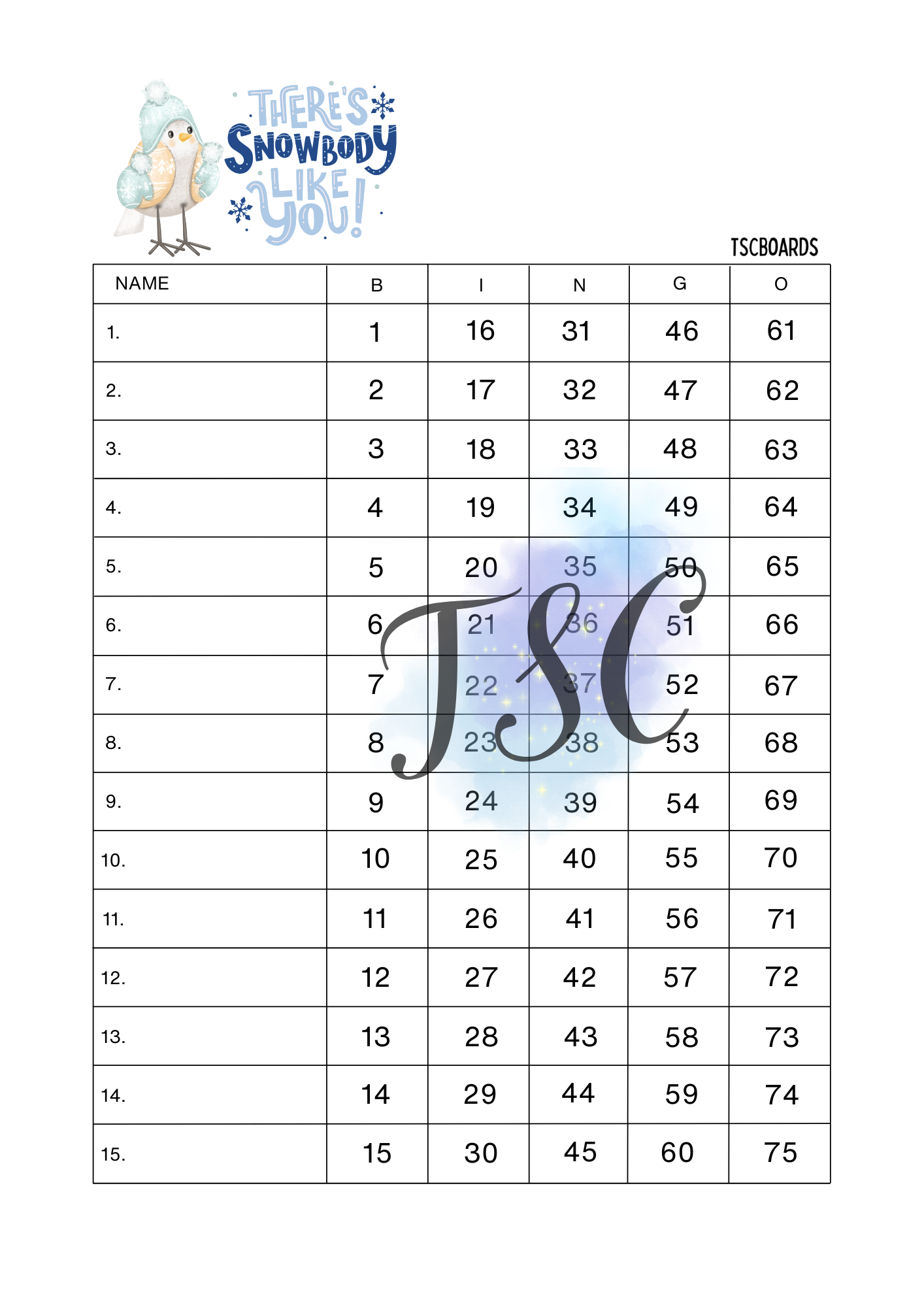 There's Snowbody Like You 1-75 Ball