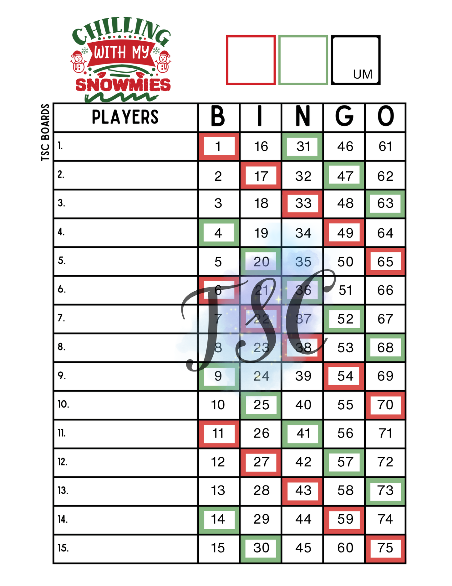 2 Colour Chilling with my Snowmies 1-75 Ball
