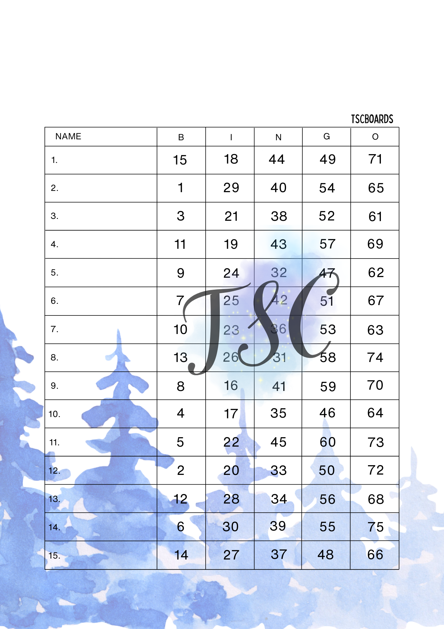 Blue Winter 1-75 Ball