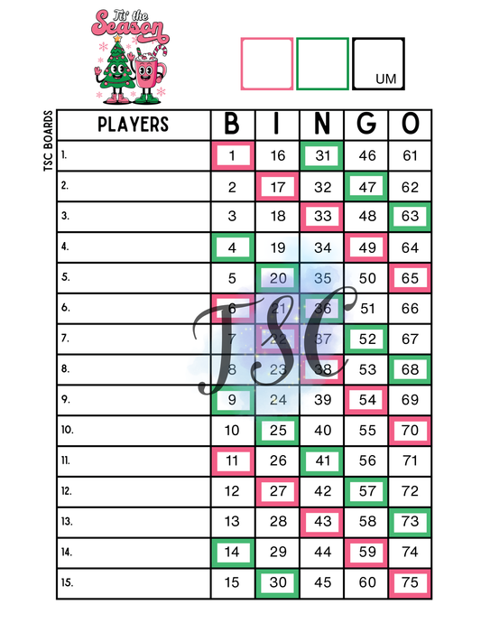 2 Colour Tis The Season 1-75 Ball