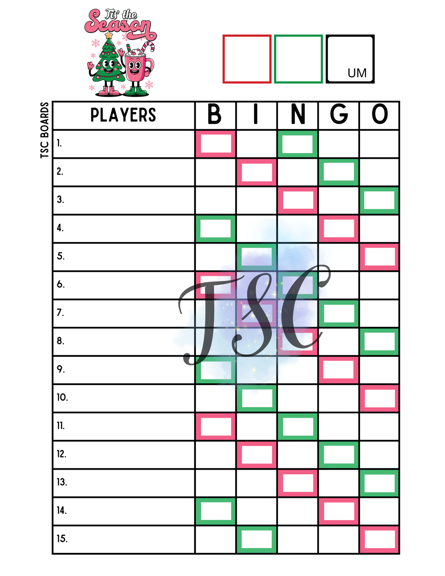 2 Colour Tis The Season 1-75 Ball