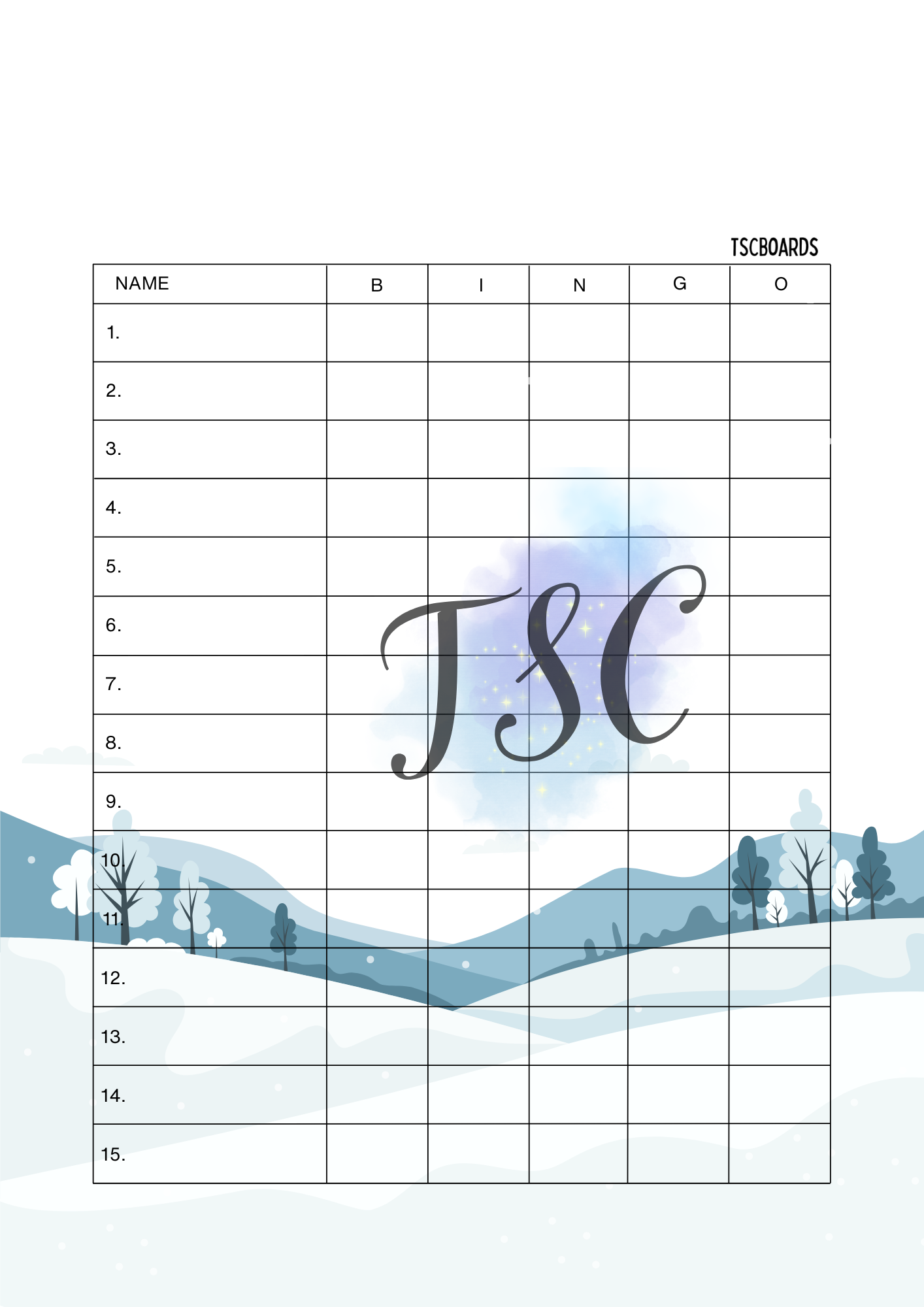 Winterscape Board 1-75 Ball