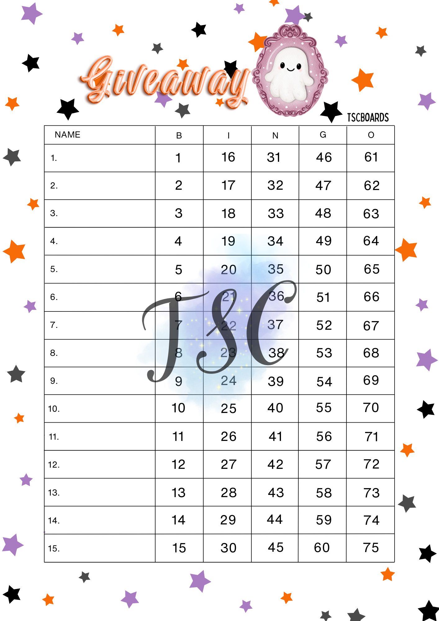 Giveaway Reg 1-75 Ball