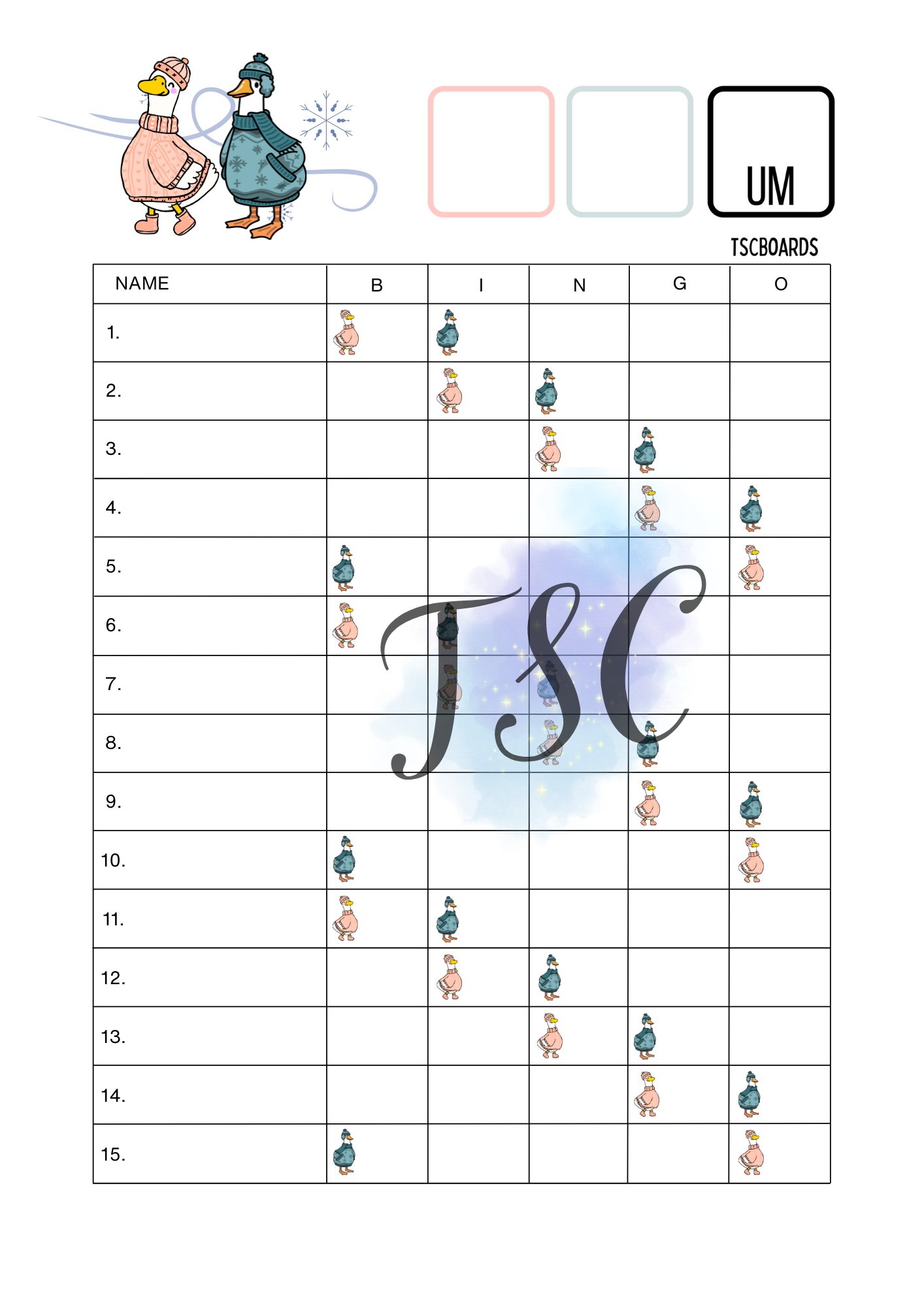 Winter Ducks 1-75 Ball