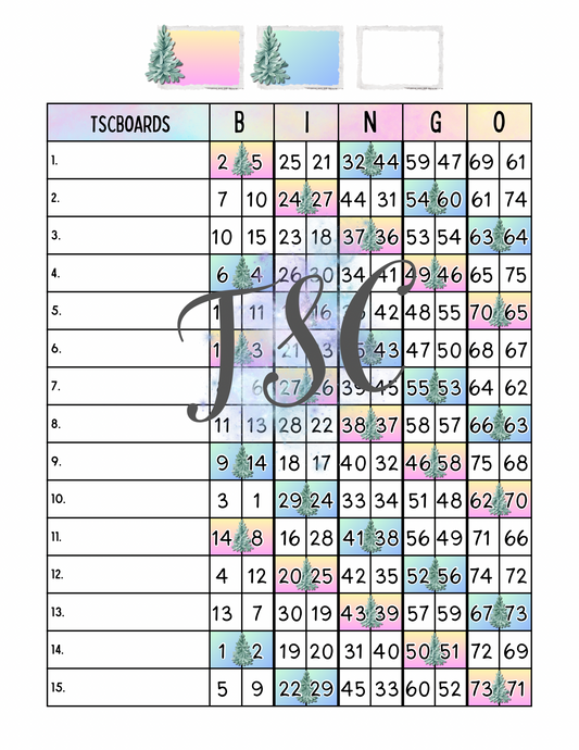 Christmas Tree Double Action Bingo Board 1-75 Ball